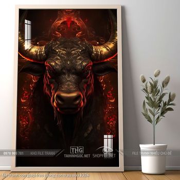 file tranh con giap treo tuong con trau suu 1024