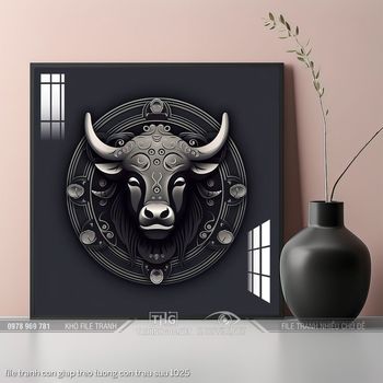 file tranh con giap treo tuong con trau suu 1025