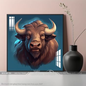 file tranh con giap treo tuong con trau suu 1027