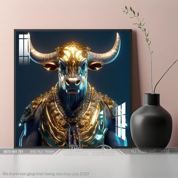 file tranh con giap treo tuong con trau suu 1030