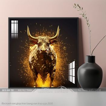 file tranh con giap treo tuong con trau suu 1035