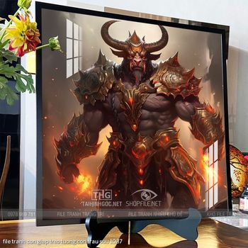 file tranh con giap treo tuong con trau suu 1037