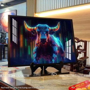 file tranh con giap treo tuong con trau suu 1051