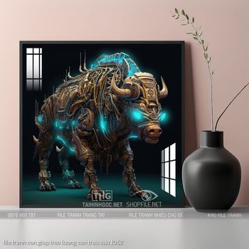 file tranh con giap treo tuong con trau suu 1052