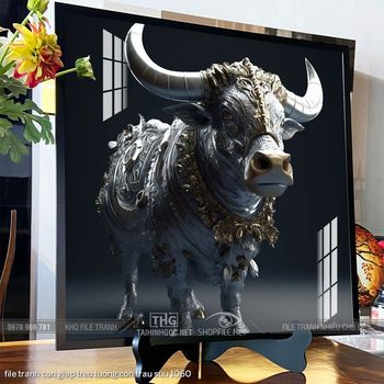 file tranh con giap treo tuong con trau suu 1060