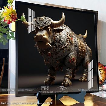 file tranh con giap treo tuong con trau suu 1062