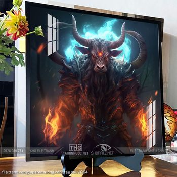 file tranh con giap treo tuong con trau suu 1064