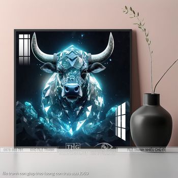 file tranh con giap treo tuong con trau suu 1069