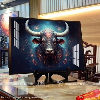 file tranh con giap treo tuong con trau suu 1073