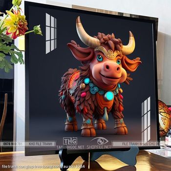 file tranh con giap treo tuong con trau suu 1084