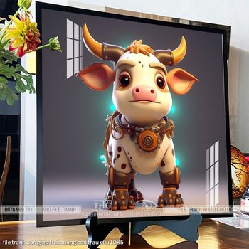 file tranh con giap treo tuong con trau suu 1085