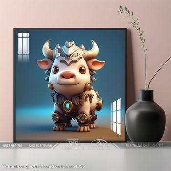 file tranh con giap treo tuong con trau suu 1086