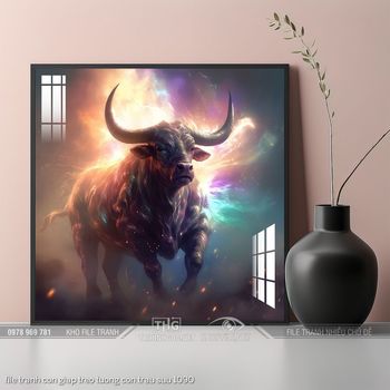 file tranh con giap treo tuong con trau suu 1090