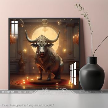 file tranh con giap treo tuong con trau suu 1092