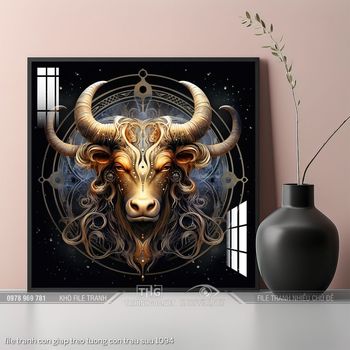 file tranh con giap treo tuong con trau suu 1094