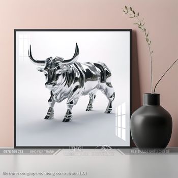 file tranh con giap treo tuong con trau suu 1101