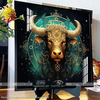 file tranh con giap treo tuong con trau suu 1126