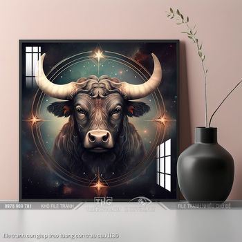 file tranh con giap treo tuong con trau suu 1135