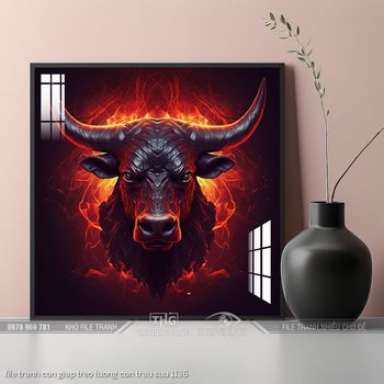 file tranh con giap treo tuong con trau suu 1136