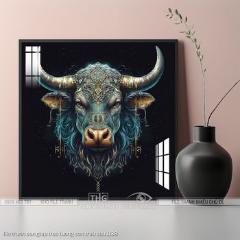 file tranh con giap treo tuong con trau suu 1138