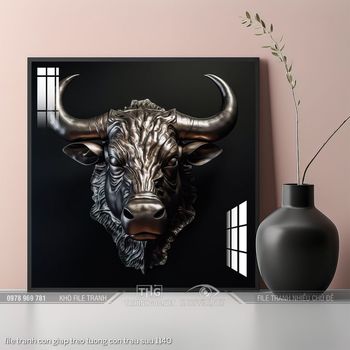 file tranh con giap treo tuong con trau suu 1140