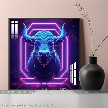 file tranh con giap treo tuong con trau suu 1144