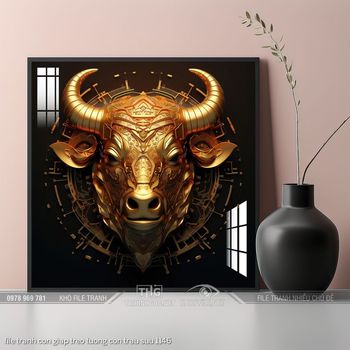 file tranh con giap treo tuong con trau suu 1146