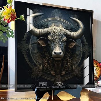 file tranh con giap treo tuong con trau suu 1148