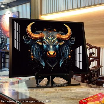 file tranh con giap treo tuong con trau suu 1151