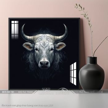 file tranh con giap treo tuong con trau suu 1154