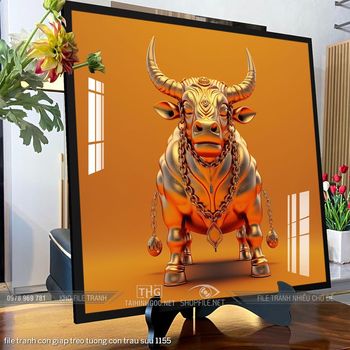 file tranh con giap treo tuong con trau suu 1155