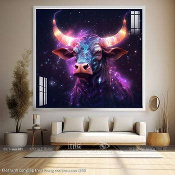 file tranh con giap treo tuong con trau suu 1159