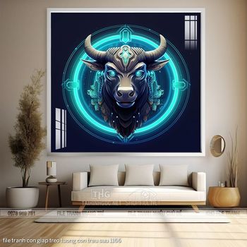 file tranh con giap treo tuong con trau suu 1166