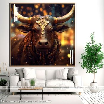 file tranh con giap treo tuong con trau suu 1170