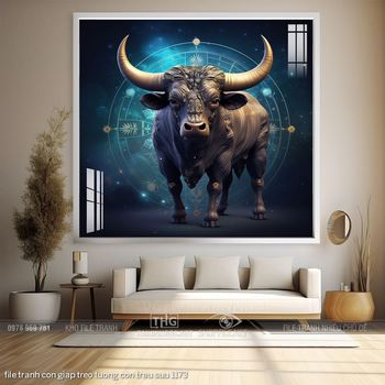 file tranh con giap treo tuong con trau suu 1173