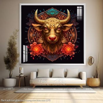 file tranh con giap treo tuong con trau suu 1175