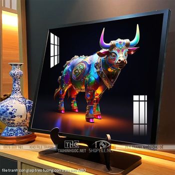 file tranh con giap treo tuong con trau suu 1180