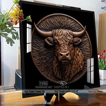 file tranh con giap treo tuong con trau suu 1181