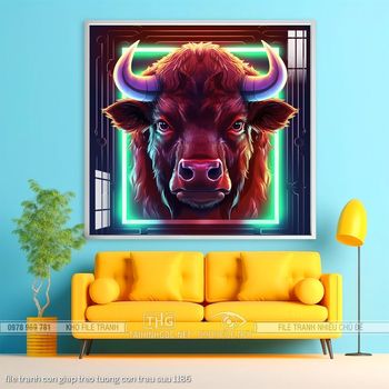 file tranh con giap treo tuong con trau suu 1186