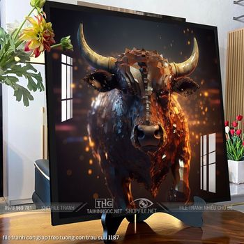 file tranh con giap treo tuong con trau suu 1187