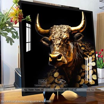 file tranh con giap treo tuong con trau suu 1190