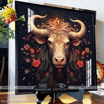 file tranh con giap treo tuong con trau suu 1193