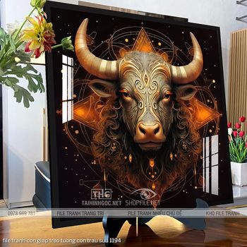 file tranh con giap treo tuong con trau suu 1194