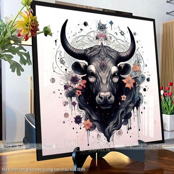 file tranh con giap treo tuong con trau suu 1195