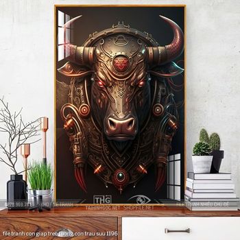 file tranh con giap treo tuong con trau suu 1196