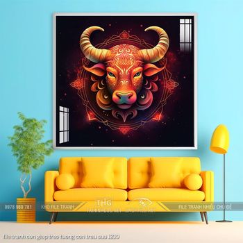 file tranh con giap treo tuong con trau suu 1210