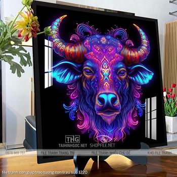 file tranh con giap treo tuong con trau suu 1220