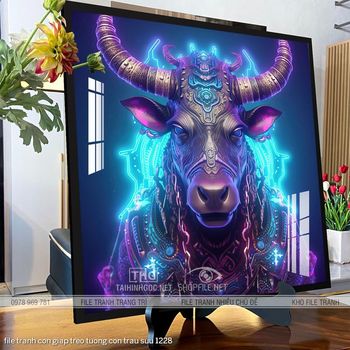 file tranh con giap treo tuong con trau suu 1228