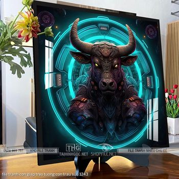 file tranh con giap treo tuong con trau suu 1243