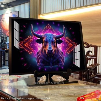 file tranh con giap treo tuong con trau suu 1244